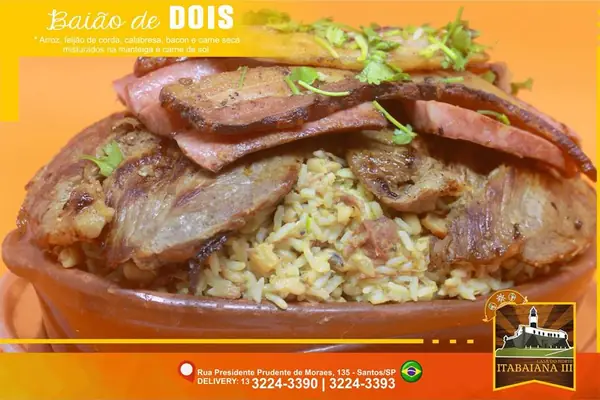 Baião de Dois – prato do Restaurante Itabaiana III em Santos