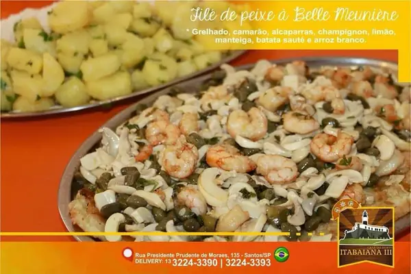 Filé de Peixe à Belle Meunière – prato do Restaurante Itabaiana III em Santos