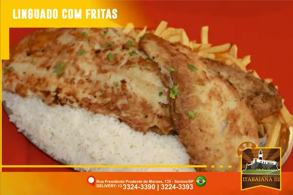 Linguado com Fritas – prato do Restaurante Itabaiana III em Santos