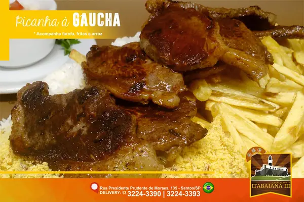 Picanha à Gaúcha – prato do Restaurante Itabaiana III em Santos